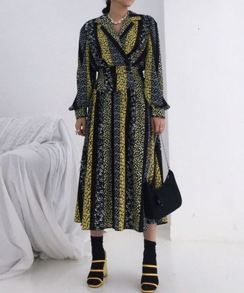 Vintage Stripe Pattern Dress